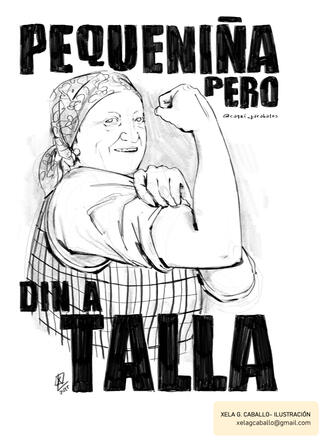 Póster Loló Ilustración sobre a forza das mulleres do rural, baseada en Loló, da canle Alma da Vella Chousa.